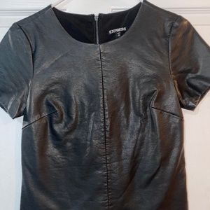 Black Faux Leather T-Shirt